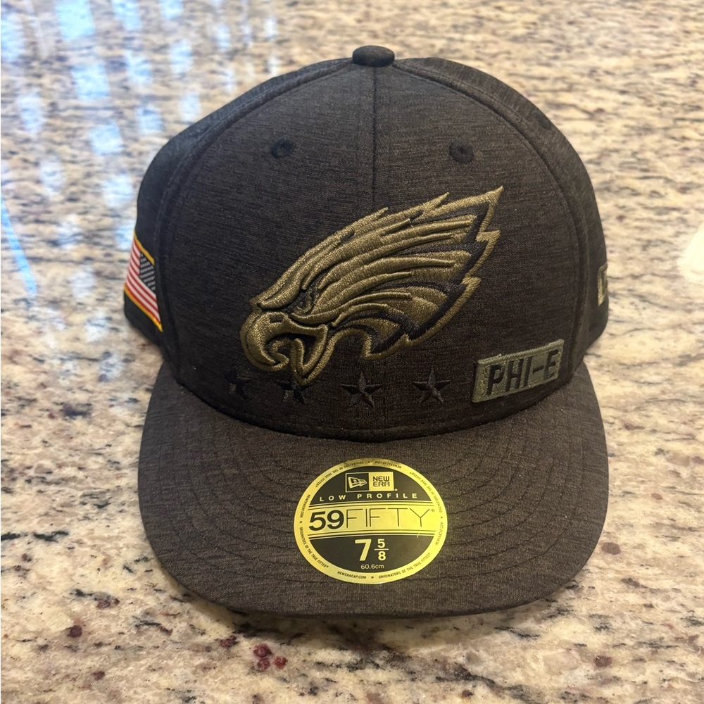 Philadelphia Eagles Salute to Service New Era Black and Gold 59FIFTY Cap